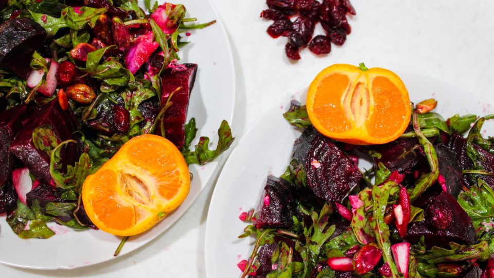 Beet Pistachio and Goat Cheese Salad
