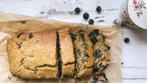 Better-For-You Blueberry Breakfast Bread for National Blueberry Day!
