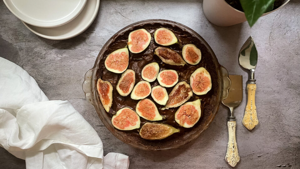 Vegan Fig and Almond Chocolate Torte